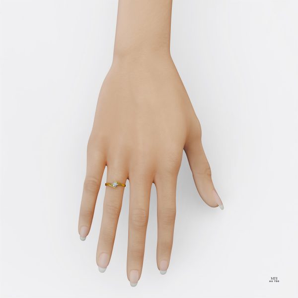 Nhẫn Đính Hôn Cao Cấp Vàng Trắng NNU161