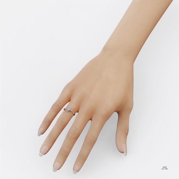 Nhẫn Đính Hôn Cao Cấp Vàng Trắng NNU161