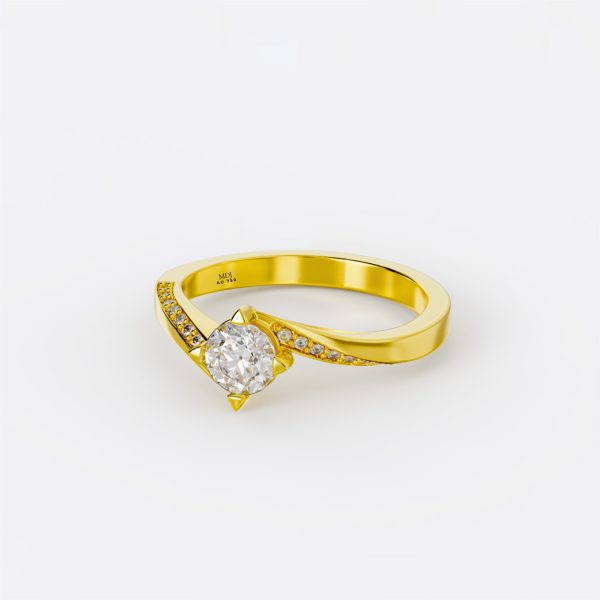 Nhẫn Đính Hôn Cao Cấp Vàng Trắng NNU161