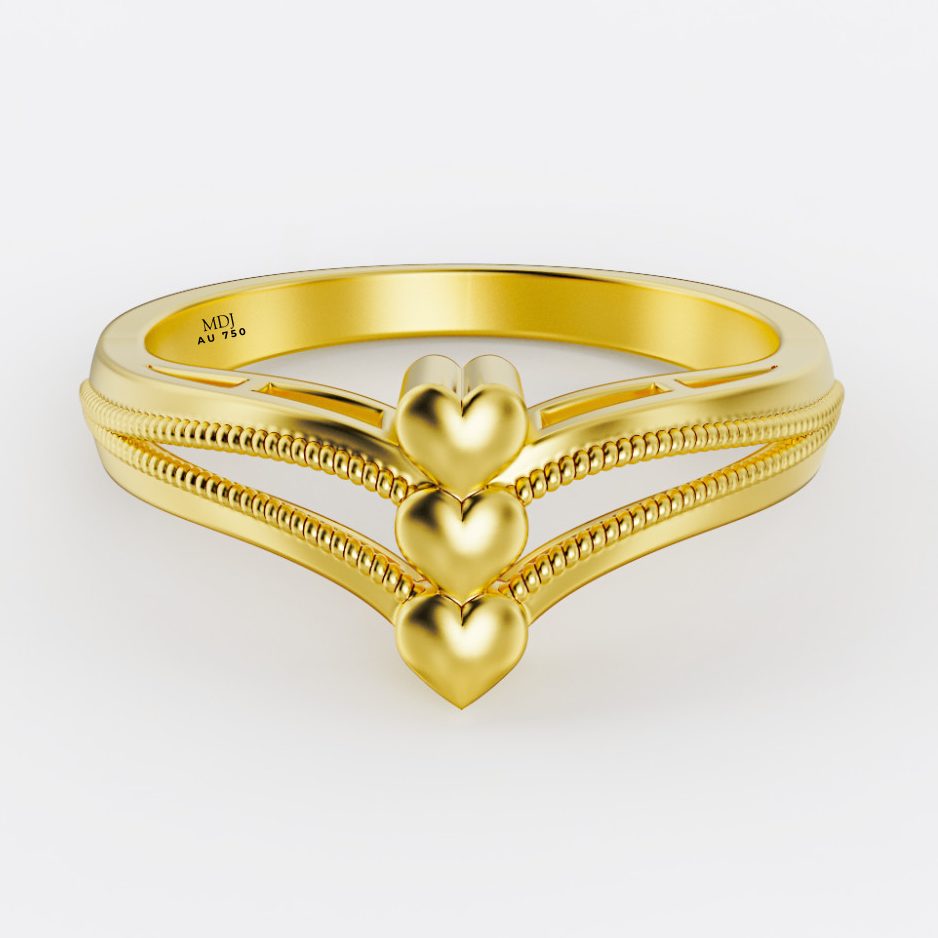 Nhẫn Cầu Hôn Vàng Tây Trái Tim Hạnh Phúc NNU194