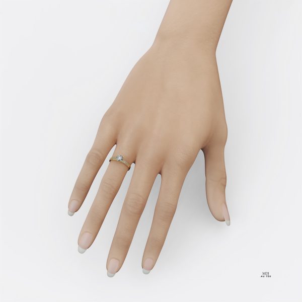 Nhẫn Nữ Đính Hôn Kim Cương nhân Tạo Cao Cấp NNU203