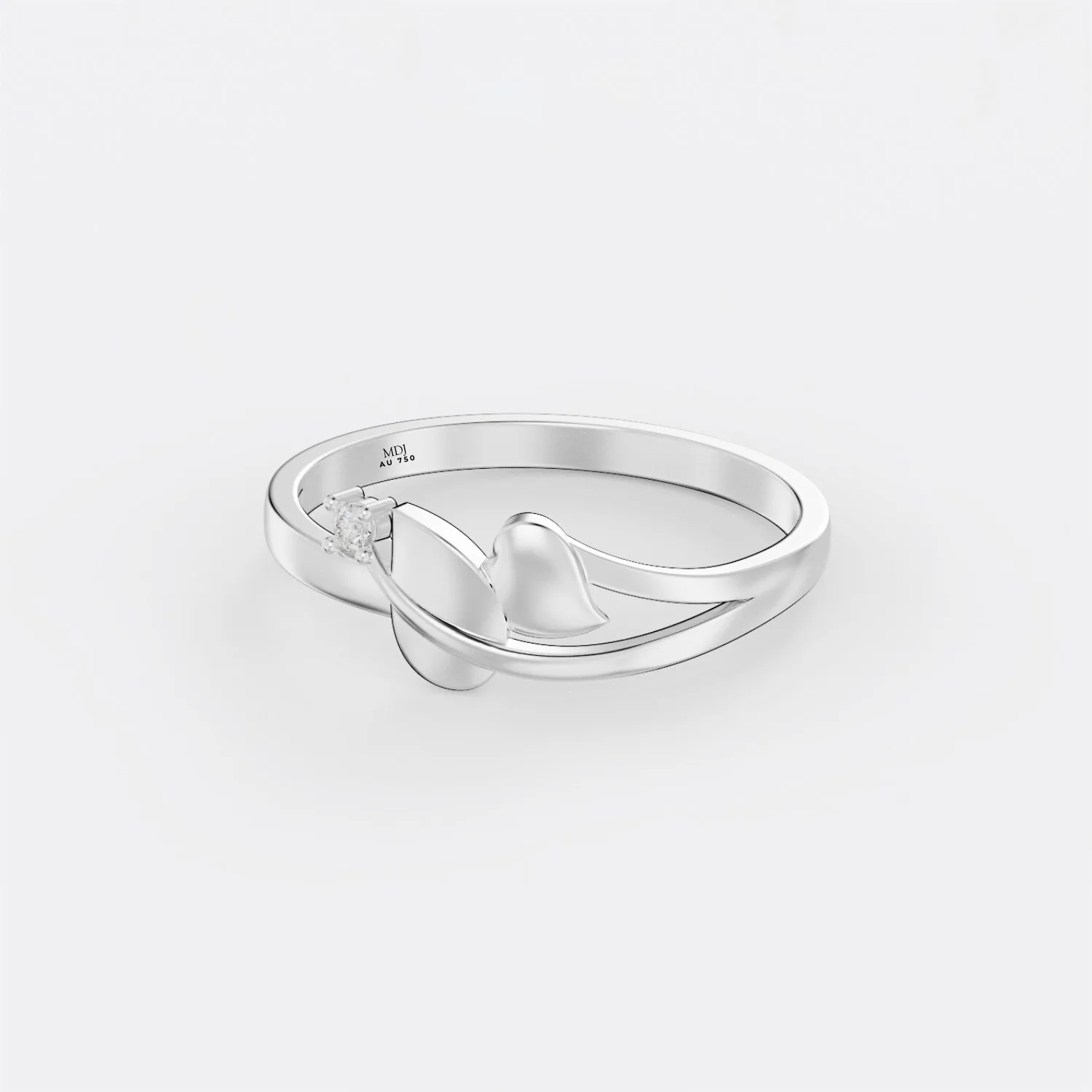 Nhẫn Nữ Vàng Trắng 18k đẹp - Nhẫn Vàng Nữ MDJ NNU80