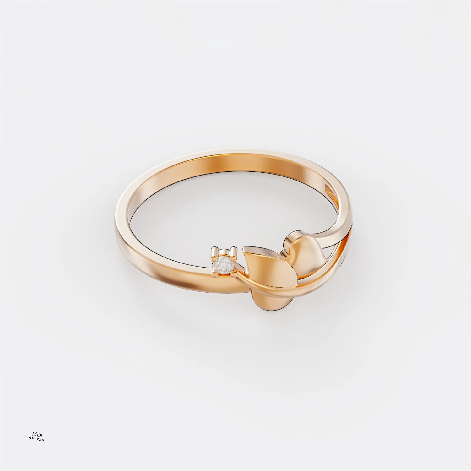 Nhẫn Nữ Vàng Trắng 18k đẹp - Nhẫn Vàng Nữ MDJ NNU80