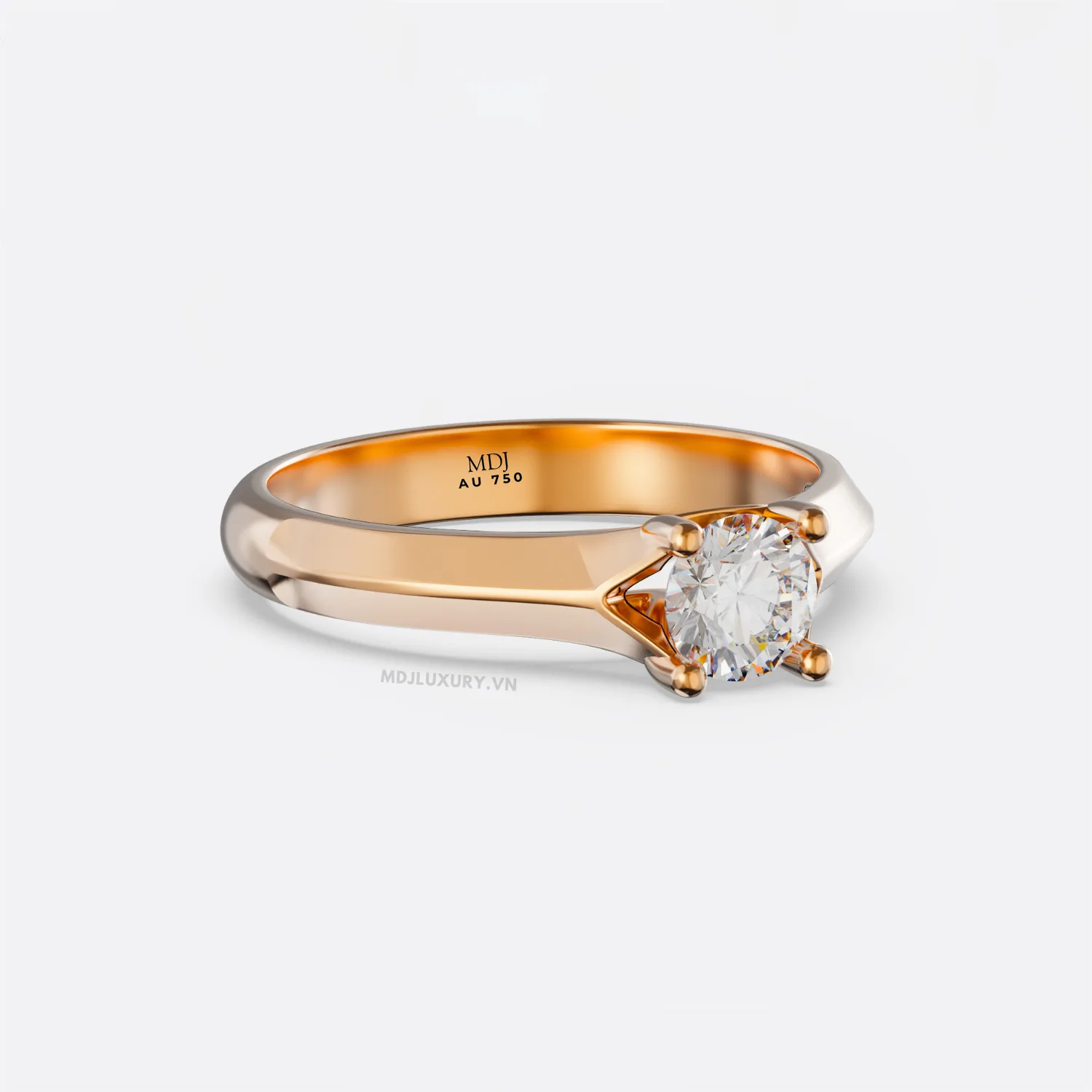 Nhẫn Nữ Vàng 14K Kim Cương Thiên Nhiên NNU48