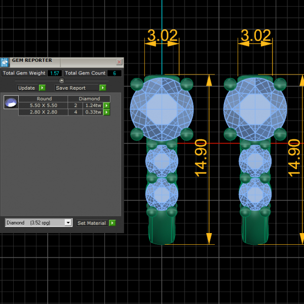 Bông tai vàng 18K cao cấp BTNU15