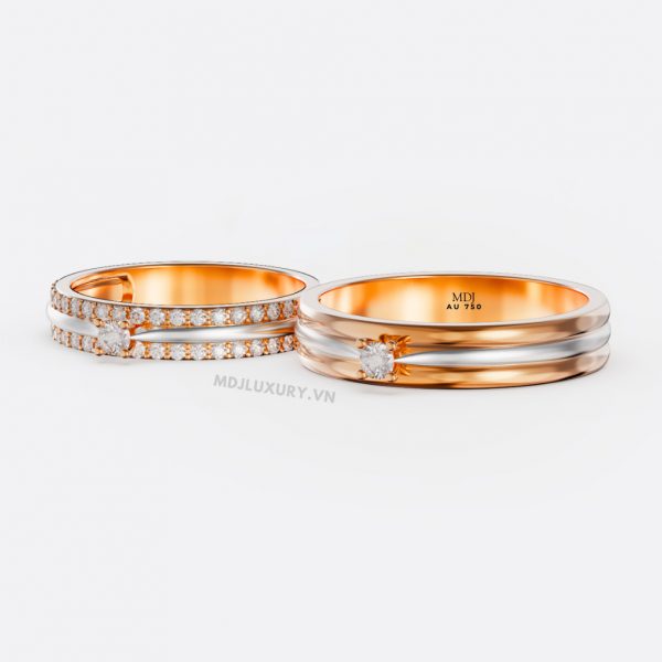Nhẫn cưới vàng tây 18K- nhẫn cưới đẹp NC107