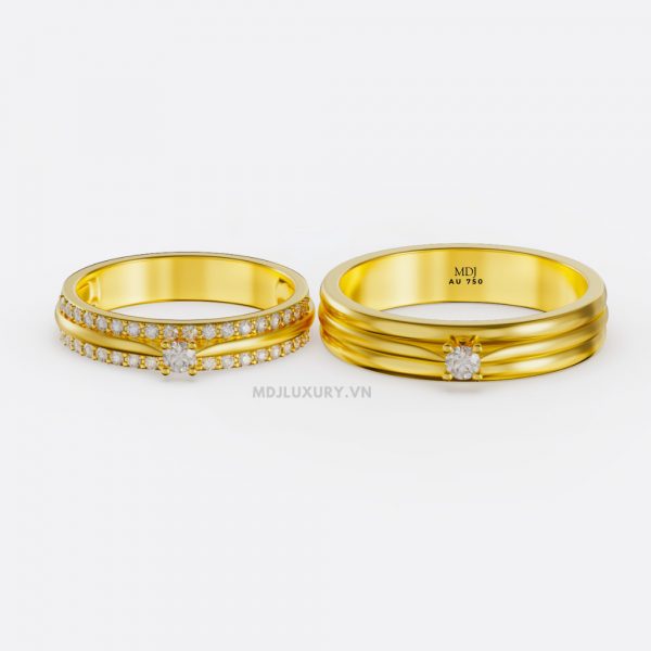 Nhẫn cưới vàng tây 18K- nhẫn cưới đẹp NC107