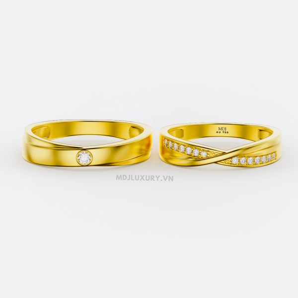 Nhẫn cưới vàng tây 18K NC02
