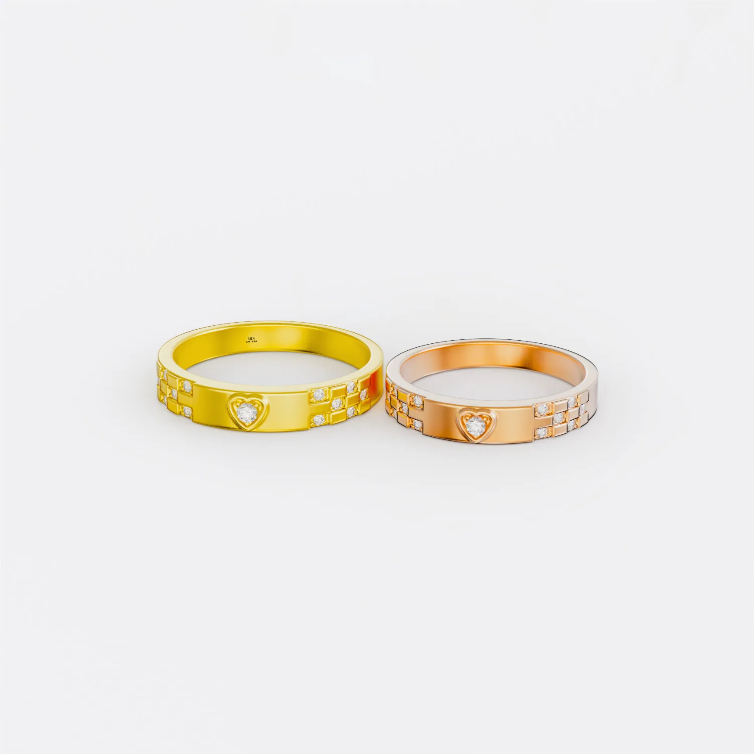 Nhẫn cưới vàng Vàng Ý 18K NC166