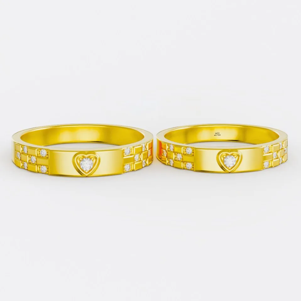 Nhẫn cưới vàng Vàng Ý 18K NC166