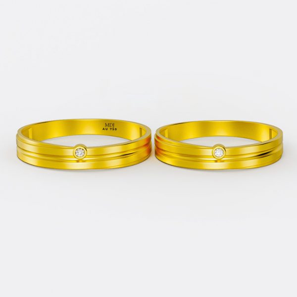 Nhẫn Cưới Hàn Quốc Vàng Tây Cao Cấp 18K MDJ 5 Triệu Đồng NC223