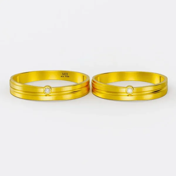 Nhẫn Cưới Hàn Quốc Vàng Tây Cao Cấp 18K  MDJ 5 Triệu Đồng NC223