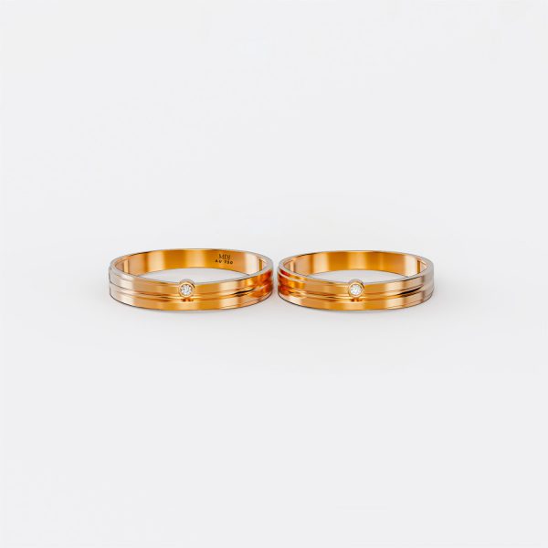 Nhẫn Cưới Hàn Quốc Vàng Tây Cao Cấp 18K  MDJ 5 Triệu Đồng NC223