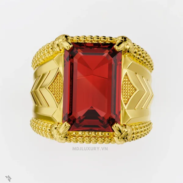 Nhẫn Vàng Nam Móng Rồng Đá Ruby Cao Cấp MDJ NN301