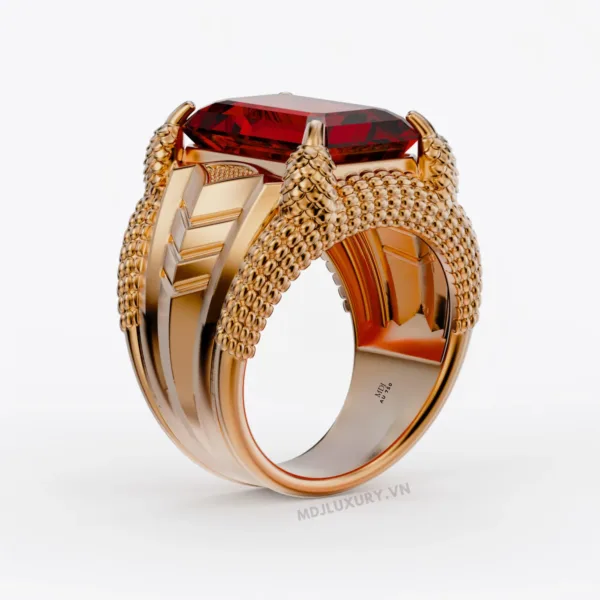Nhẫn Vàng Nam Móng Rồng Đá Ruby Cao Cấp MDJ NN301