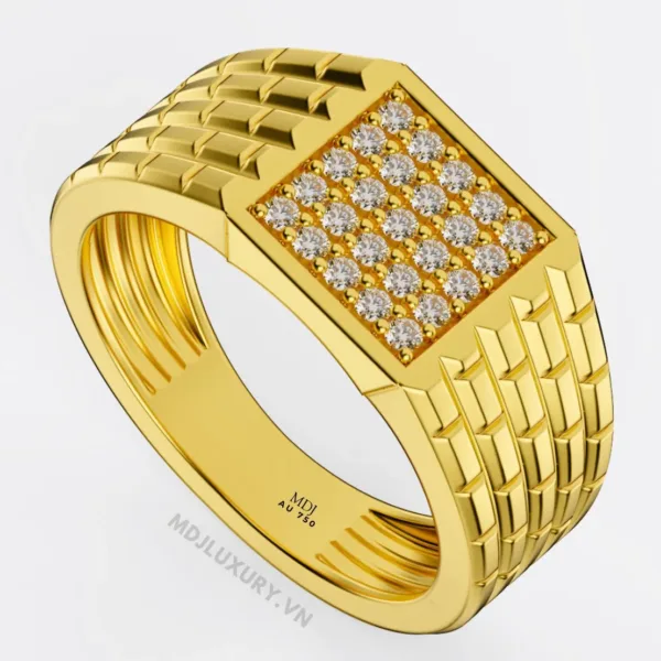 Nhẫn Nam Vàng Tây 18k Kim Cương MDJ NN376