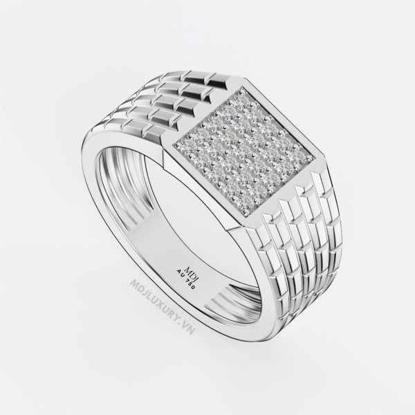Nhẫn Nam Vàng Tây 18k Kim Cương MDJ NN376
