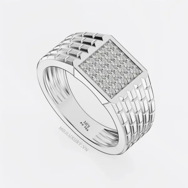 Nhẫn Nam Vàng Tây 18k Kim Cương MDJ NN376