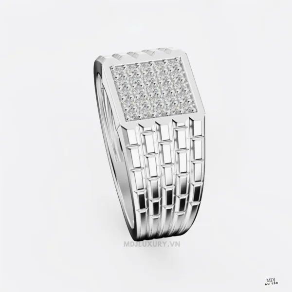 Nhẫn Nam Vàng Tây 18k Kim Cương MDJ NN376