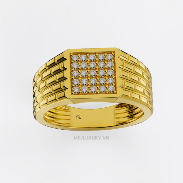 Nhẫn Nam Vàng Tây 18k Kim Cương MDJ NN376