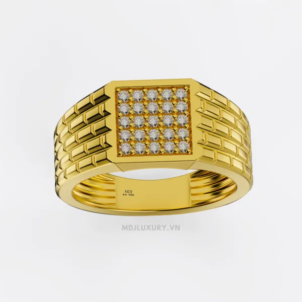 Nhẫn Nam Vàng Tây 18k Kim Cương MDJ NN376