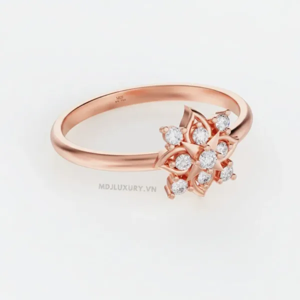Nhẫn Cầu Hôn Vàng Hồng MDJ Flower F017