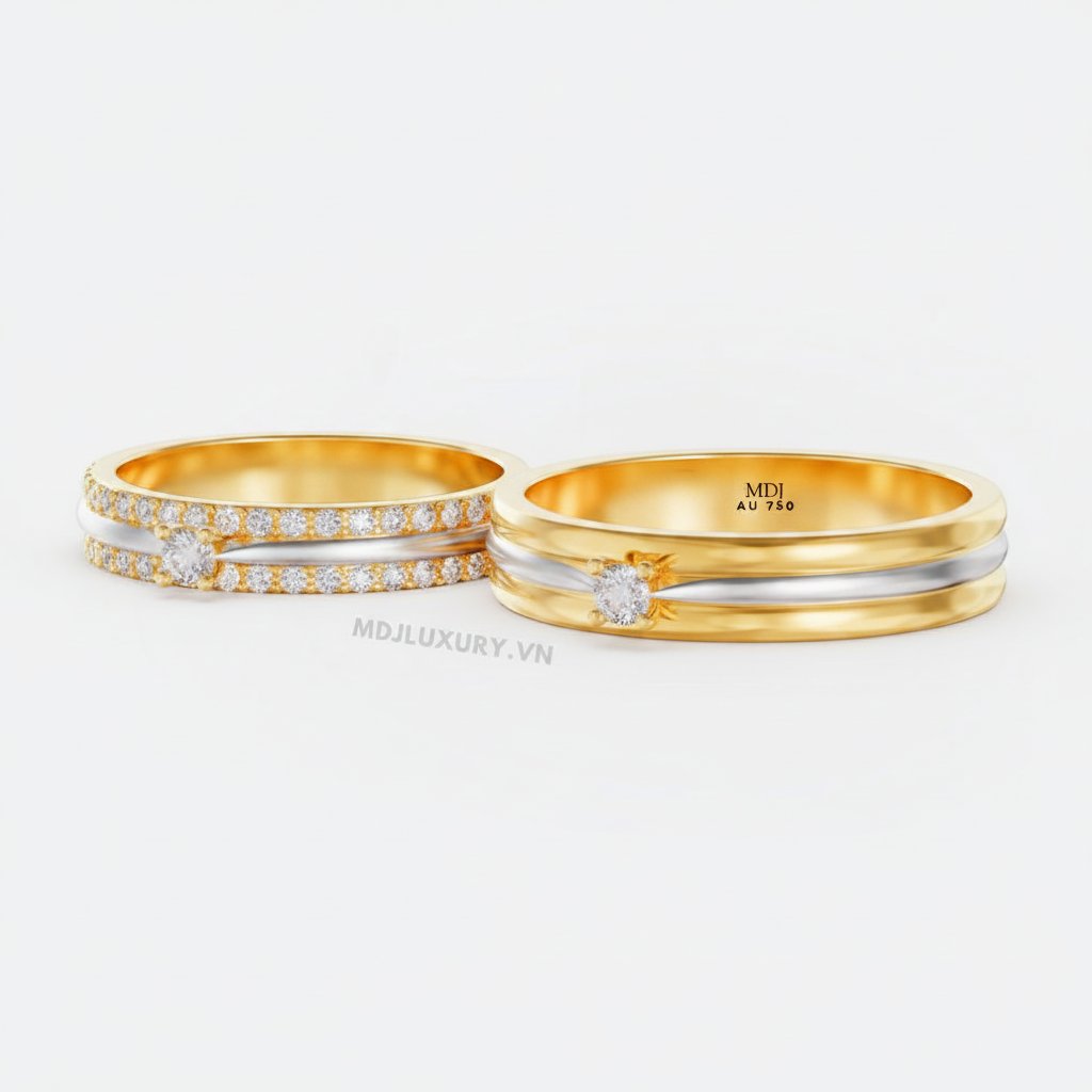 Nhẫn cưới vàng tây 18K- nhẫn cưới đẹp NC107 6 Nhẫn cưới vàng tây 18K- nhẫn cưới đẹp NC107
