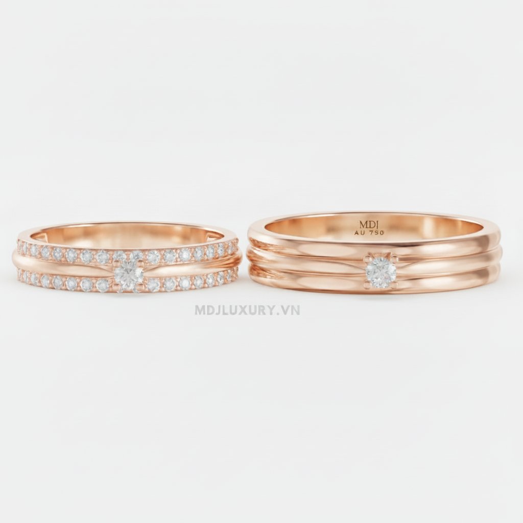 Nhẫn cưới vàng tây 18K- nhẫn cưới đẹp NC107 11 Nhẫn cưới vàng tây 18K- nhẫn cưới đẹp NC107
