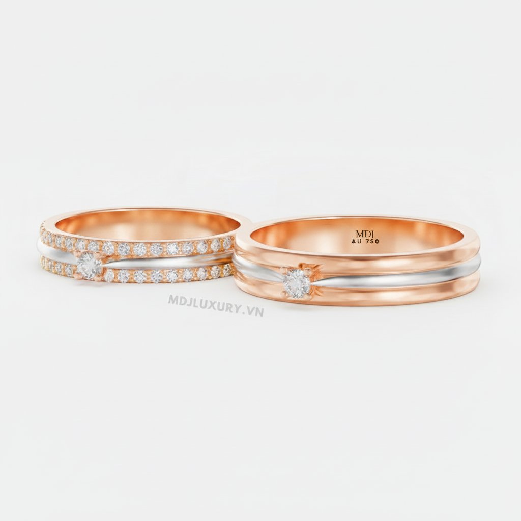 Nhẫn cưới vàng tây 18K- nhẫn cưới đẹp NC107 9 Nhẫn cưới vàng tây 18K- nhẫn cưới đẹp NC107