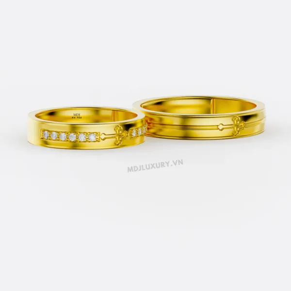Nhẫn cưới hình thánh giá Thiên Chúa Giáo - NC119