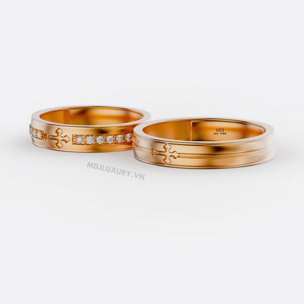 Nhẫn cưới hình thánh giá Thiên Chúa Giáo - NC119