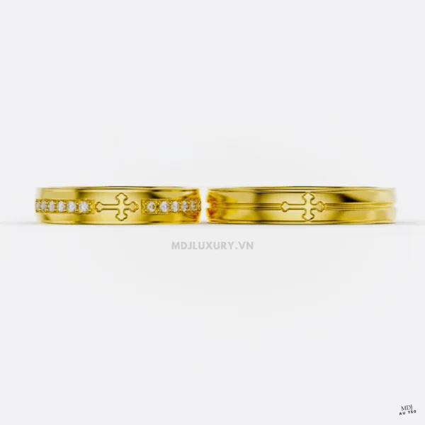Nhẫn cưới hình thánh giá Thiên Chúa Giáo - NC119