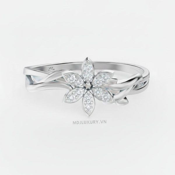 Nhẫn Cầu Hôn Vàng Hồng Kim Cương Flower F019 23 Nhẫn Cầu Hôn Vàng Hồng Kim Cương Flower F019