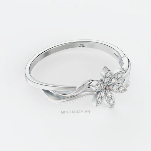 Nhẫn Cầu Hôn Vàng Hồng Kim Cương Flower F019 21 Nhẫn Cầu Hôn Vàng Hồng Kim Cương Flower F019