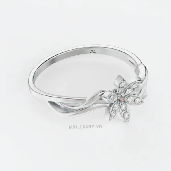 Nhẫn Cầu Hôn Vàng Hồng Kim Cương Flower F019