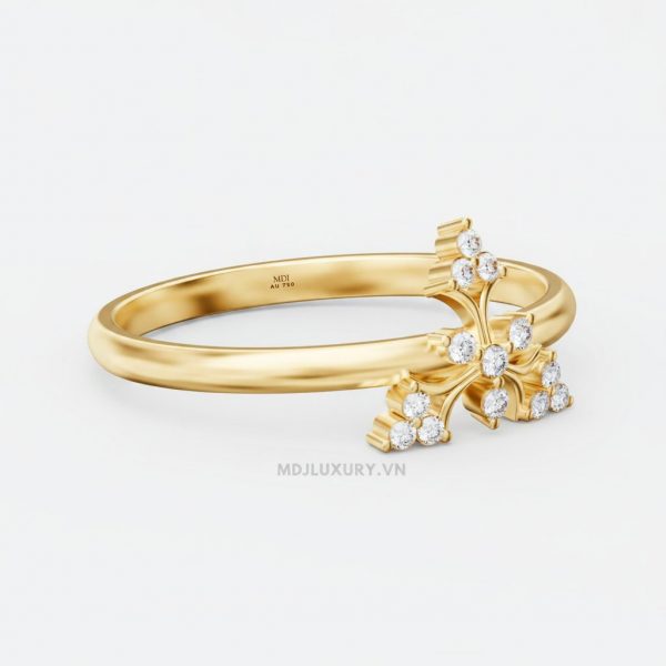 Nhẫn Cầu Hôn Kim Cương Giá Rẻ dưới 2 Triệu Flower F022