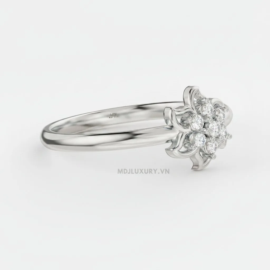 Nhẫn Cầu Hôn Vàng Hồng Kim Cương Flower F023