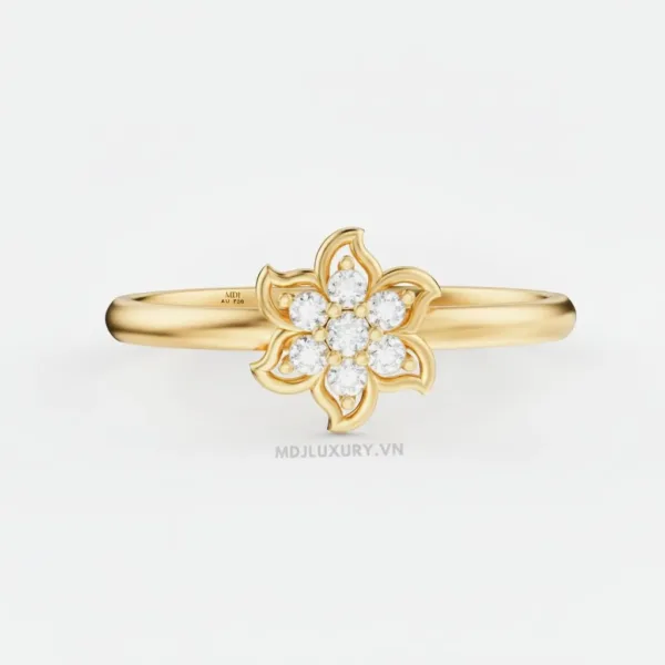 Nhẫn Cầu Hôn Vàng Hồng Kim Cương Flower F023