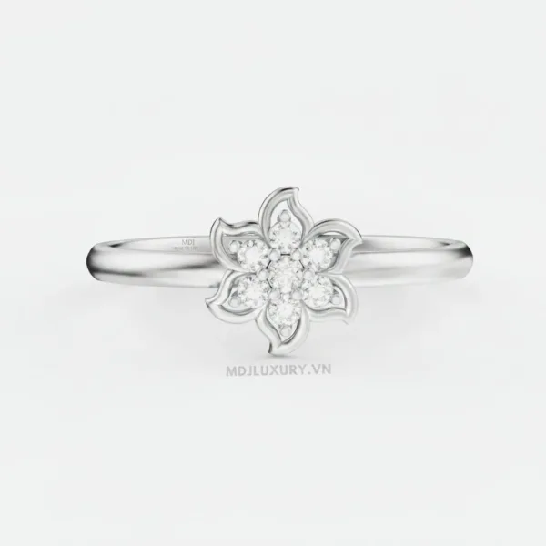 Nhẫn Cầu Hôn Vàng Hồng Kim Cương Flower F023