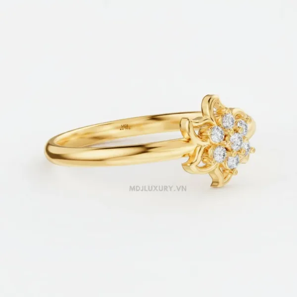 Nhẫn Cầu Hôn Vàng Hồng Kim Cương Flower F023