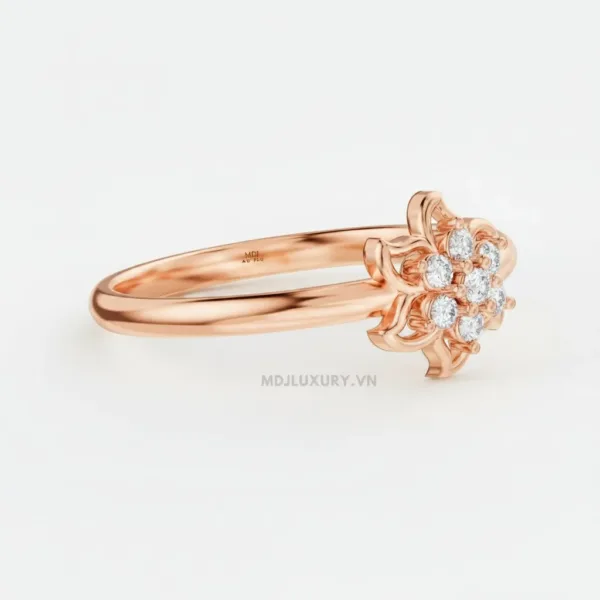 Nhẫn Cầu Hôn Vàng Hồng Kim Cương Flower F023