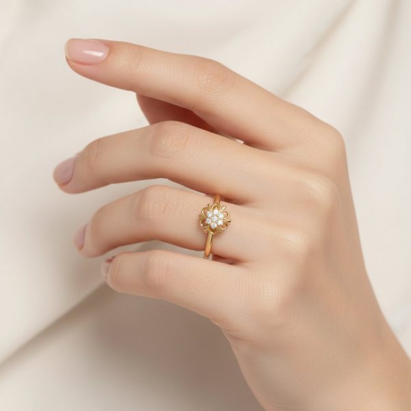 Nhẫn Cầu Hôn Vàng Hồng 14K Kim Cương MDJ Flower F028 19 Nhẫn Cầu Hôn Vàng Hồng 14K Kim Cương MDJ Flower F028