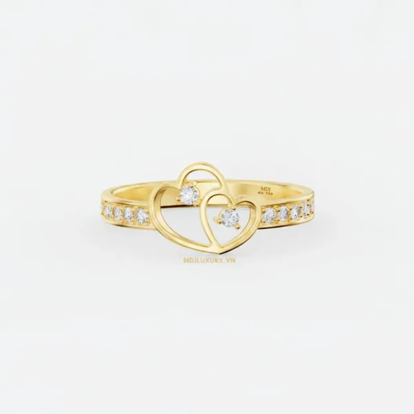 Nhẫn Cầu Hôn Trái Tim Vàng 14K M9006