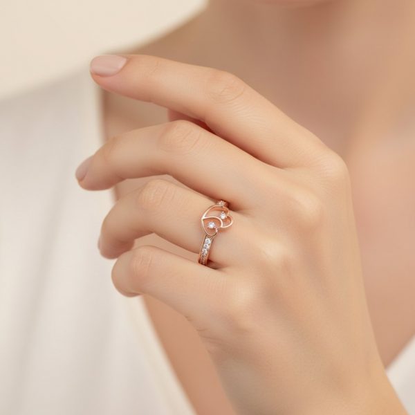 Nhẫn Cầu Hôn Trái Tim Vàng 14K M9006