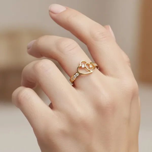 Nhẫn Cầu Hôn Trái Tim Vàng 14K M9006