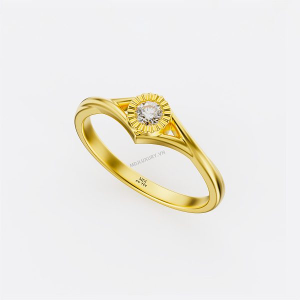 Nhẫn Đính Hôn Vàng Hồng NNU256