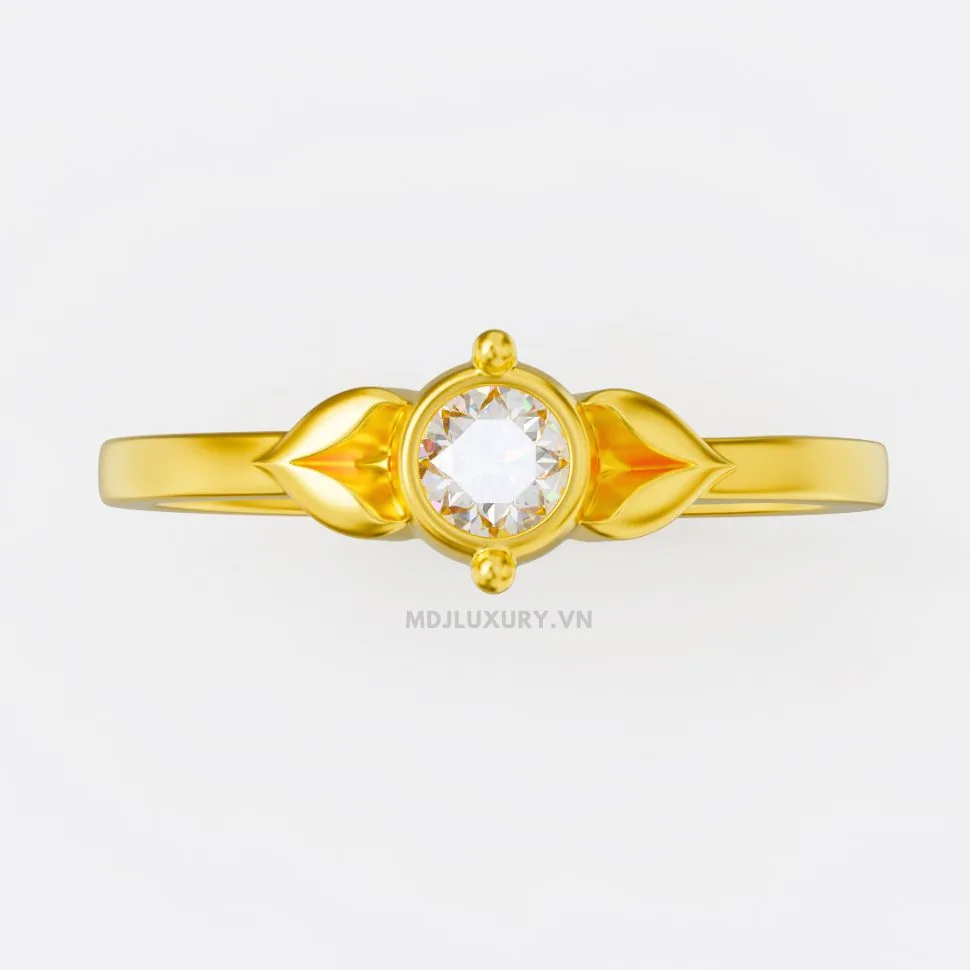 Nhẫn Đính Hôn Đẹp Vàng Tây 18k NNU257
