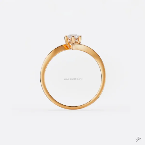 Nhẫn Đính Hôn Kim Cương Thiên Nhiên Vàng tây 18k NNU259