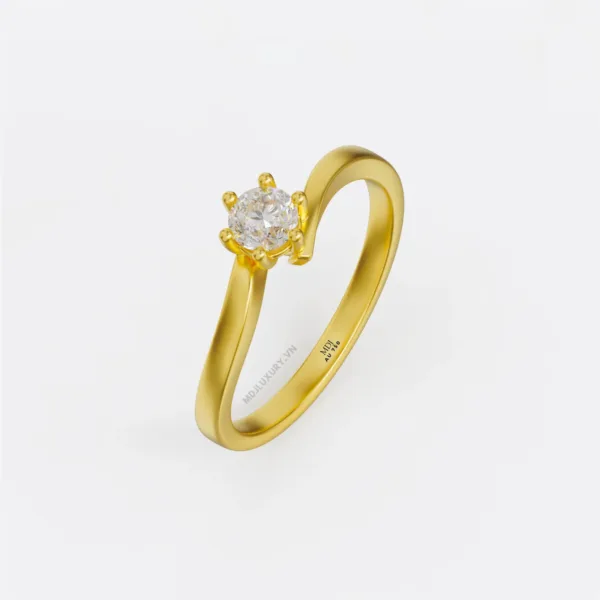 Nhẫn Đính Hôn Kim Cương Thiên Nhiên Vàng tây 18k NNU259