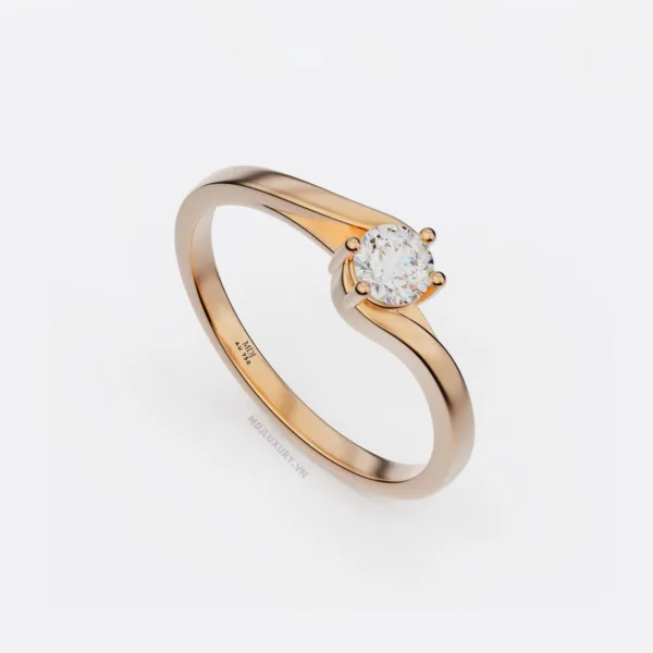 Nhẫn Đính Hôn Vàng Trắng 18k NNU261